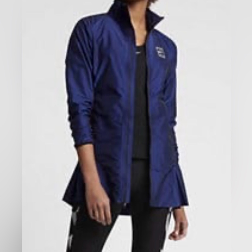 Nike Court Women's Windbreaker Lightweight Long Jacket Size L Blue